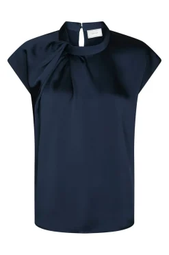 Best Fleur Drapy Satin Blouse 160990 Bluser & Skjorter