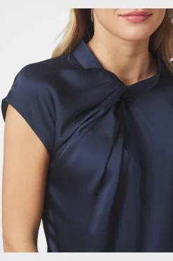 Best Fleur Drapy Satin Blouse 160990 Bluser & Skjorter