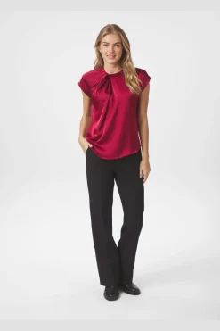Neo Noir Bluser & Skjorter<Fleur Drapy Satin Blouse 160990