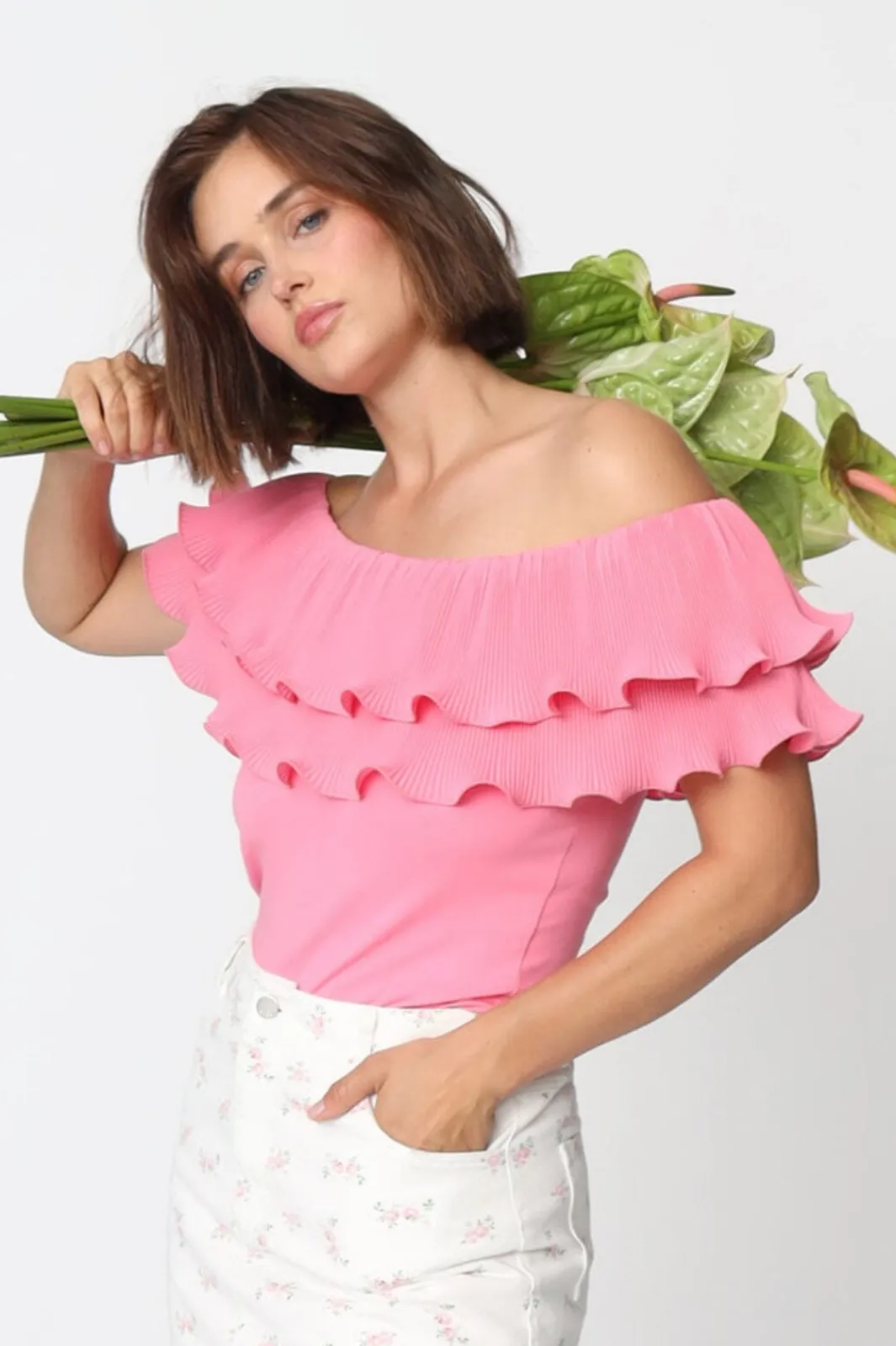 Outlet Flounce Top C424 T-Shirts & Toppe