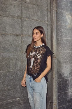 Sale Football Lace Frill Top HL10124 T-Shirts & Toppe
