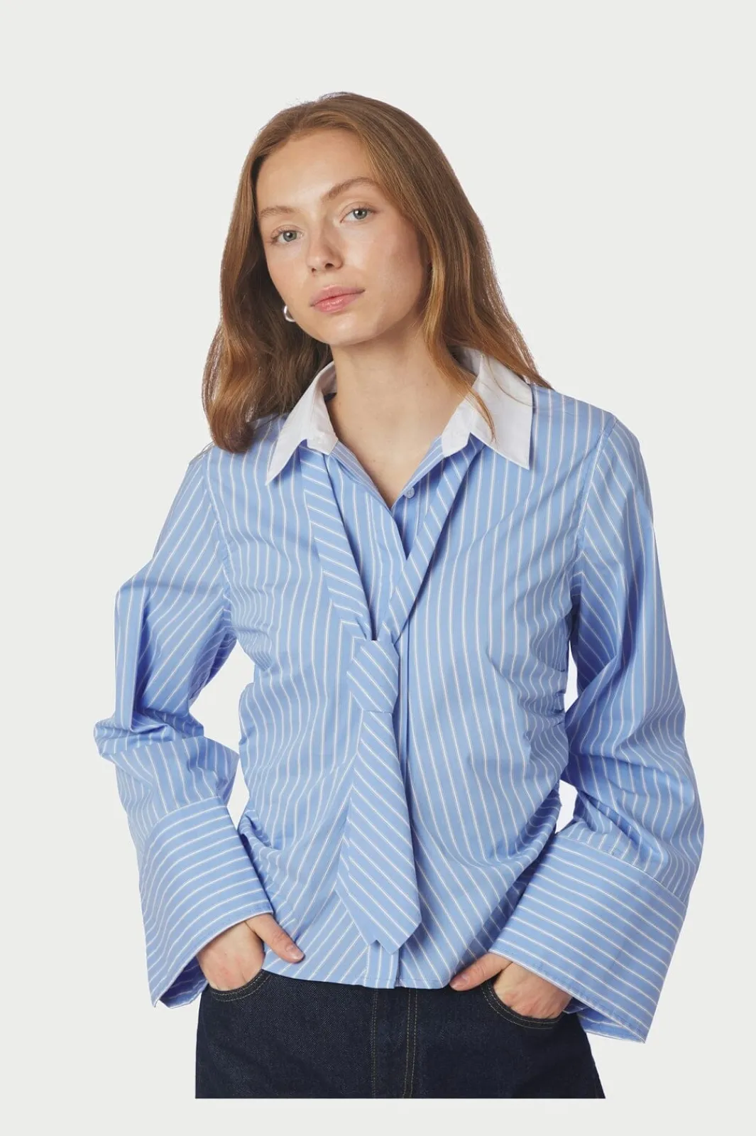 Neo Noir Bluser & Skjorter<Francesca Stripe Shirt 165981