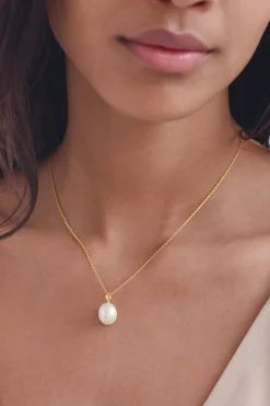 Maanesten Halskæder<Freshwater Pearl Water Pendant