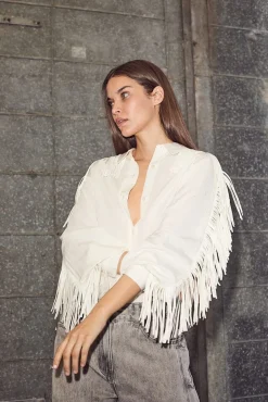 Haute L'Amitié Bluser & Skjorter|Ammevenligt Tøj<Fringe Shirt HL10298