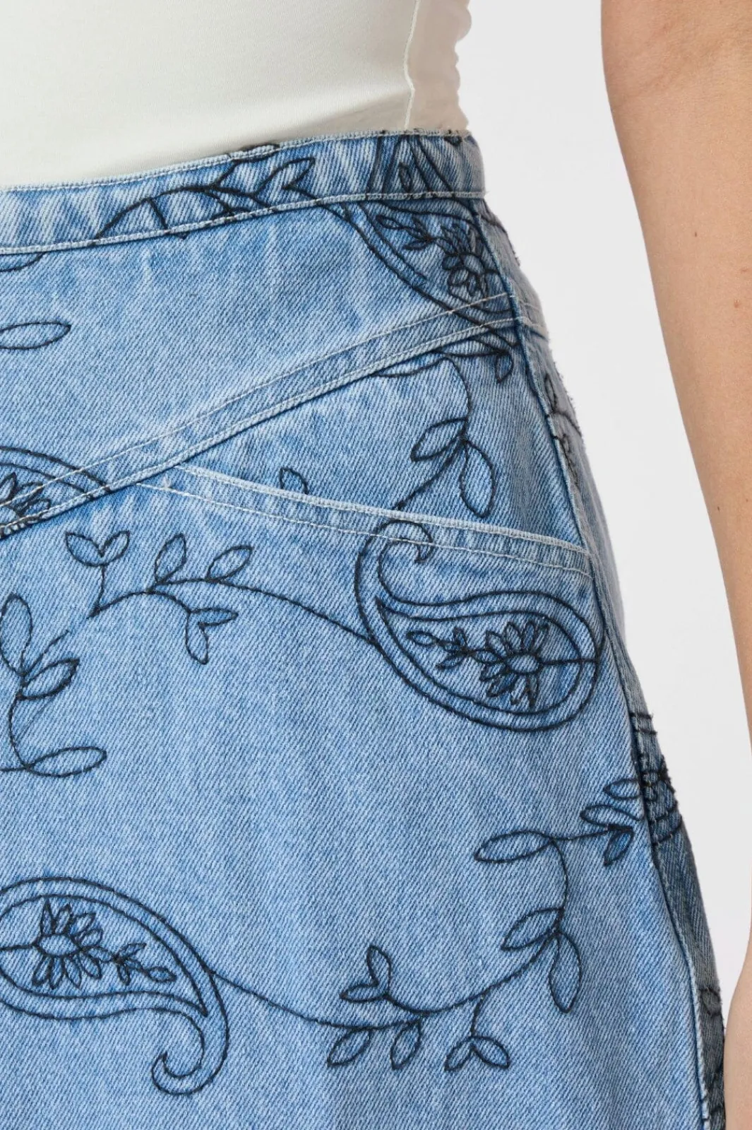 Discount Gabani Embroidery Denim Skirt 165223 Sæt 🛍️|Nederdele