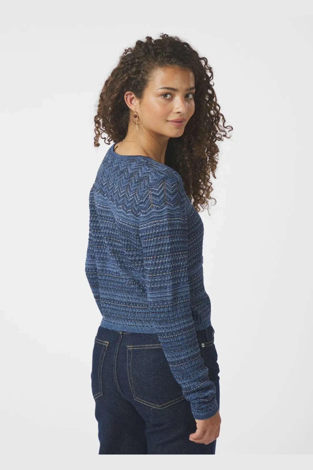 Neo Noir Cardigans|Ammevenligt Tøj<Gini Chevron Knit Cardigan 166461