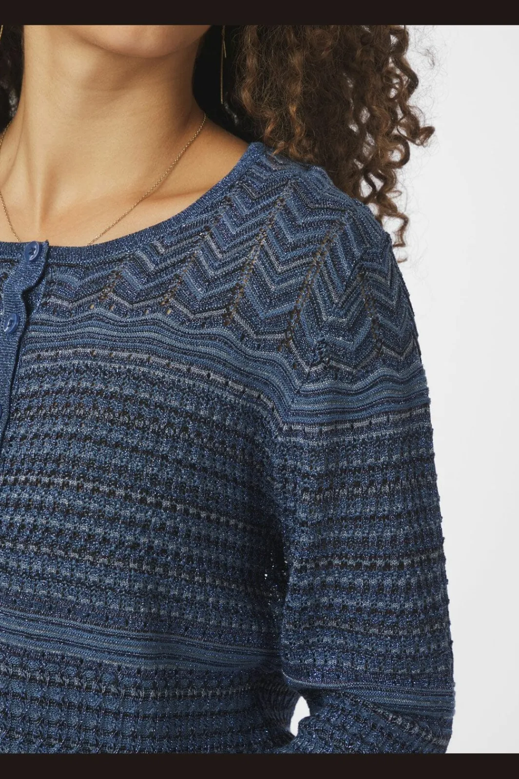 Neo Noir Cardigans|Ammevenligt Tøj<Gini Chevron Knit Cardigan 166461