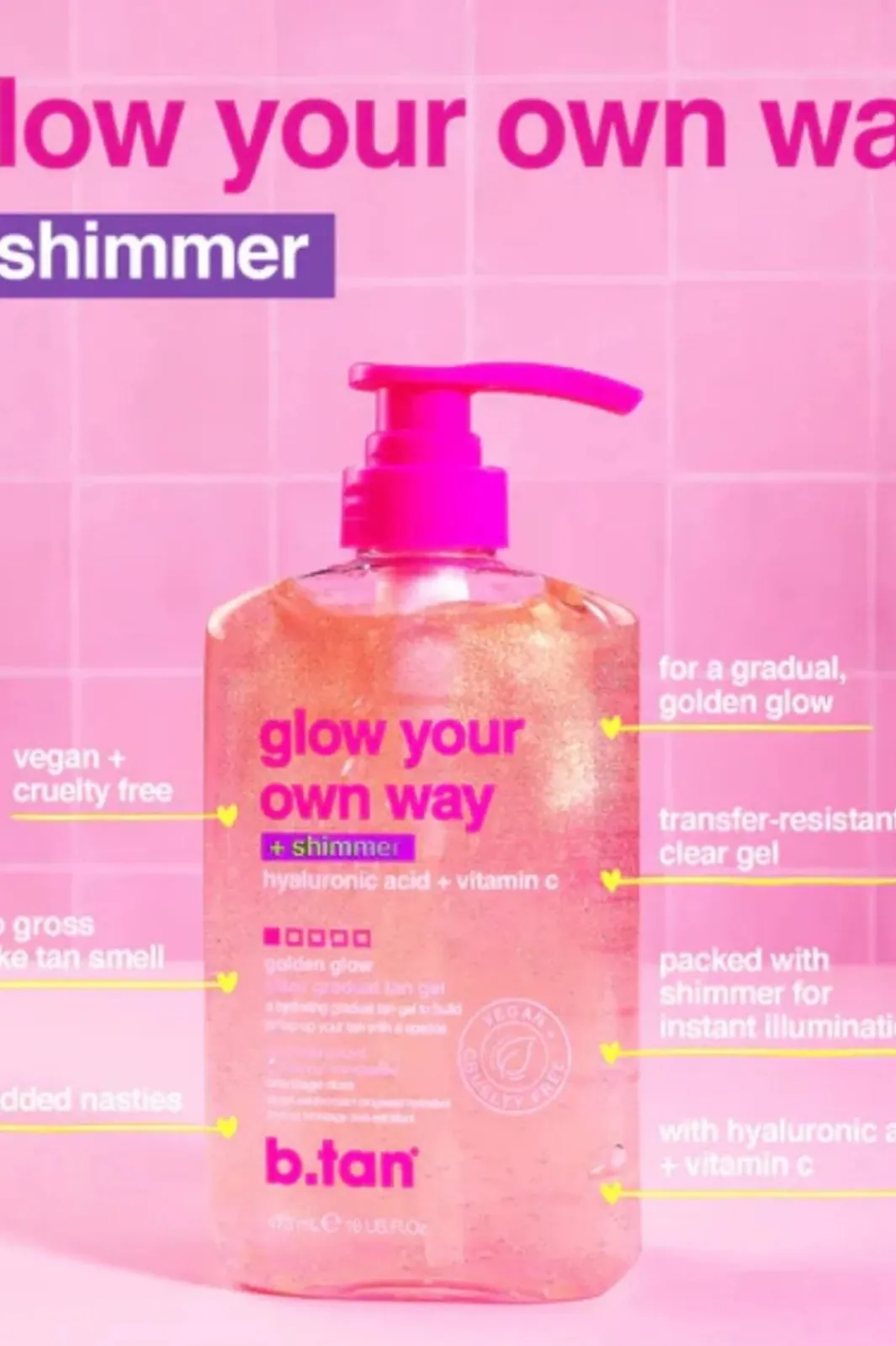 Sale Glow Your Own Way + Shimmer Tanning Gelé Selvbruner