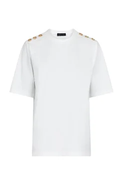 Clearance Gold Button Casual T-shirt T-Shirts & Toppe