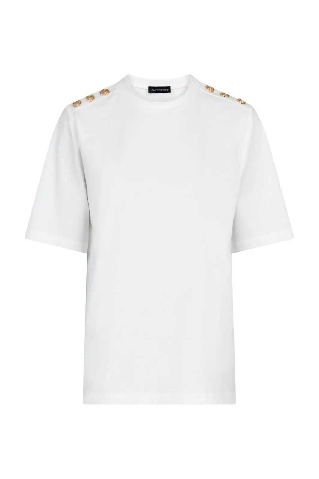 Clearance Gold Button Casual T-shirt T-Shirts & Toppe