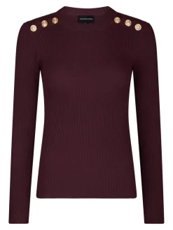 Valentin Studio Bluser & Skjorter<Gold Button Knit Blouse 160471