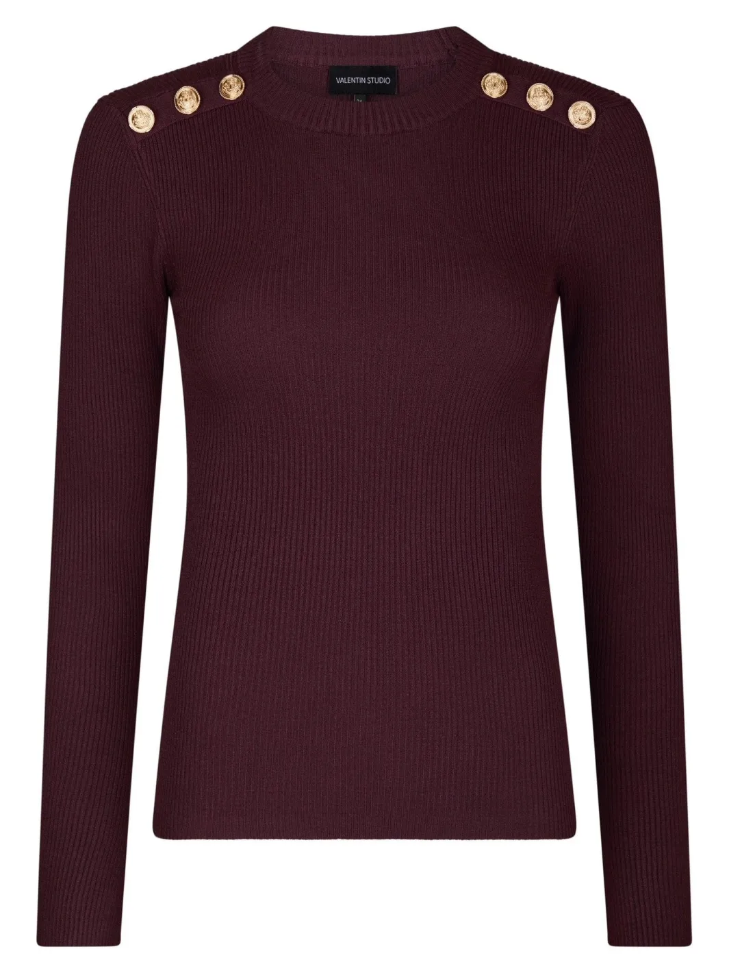 Valentin Studio Bluser & Skjorter<Gold Button Knit Blouse 160471