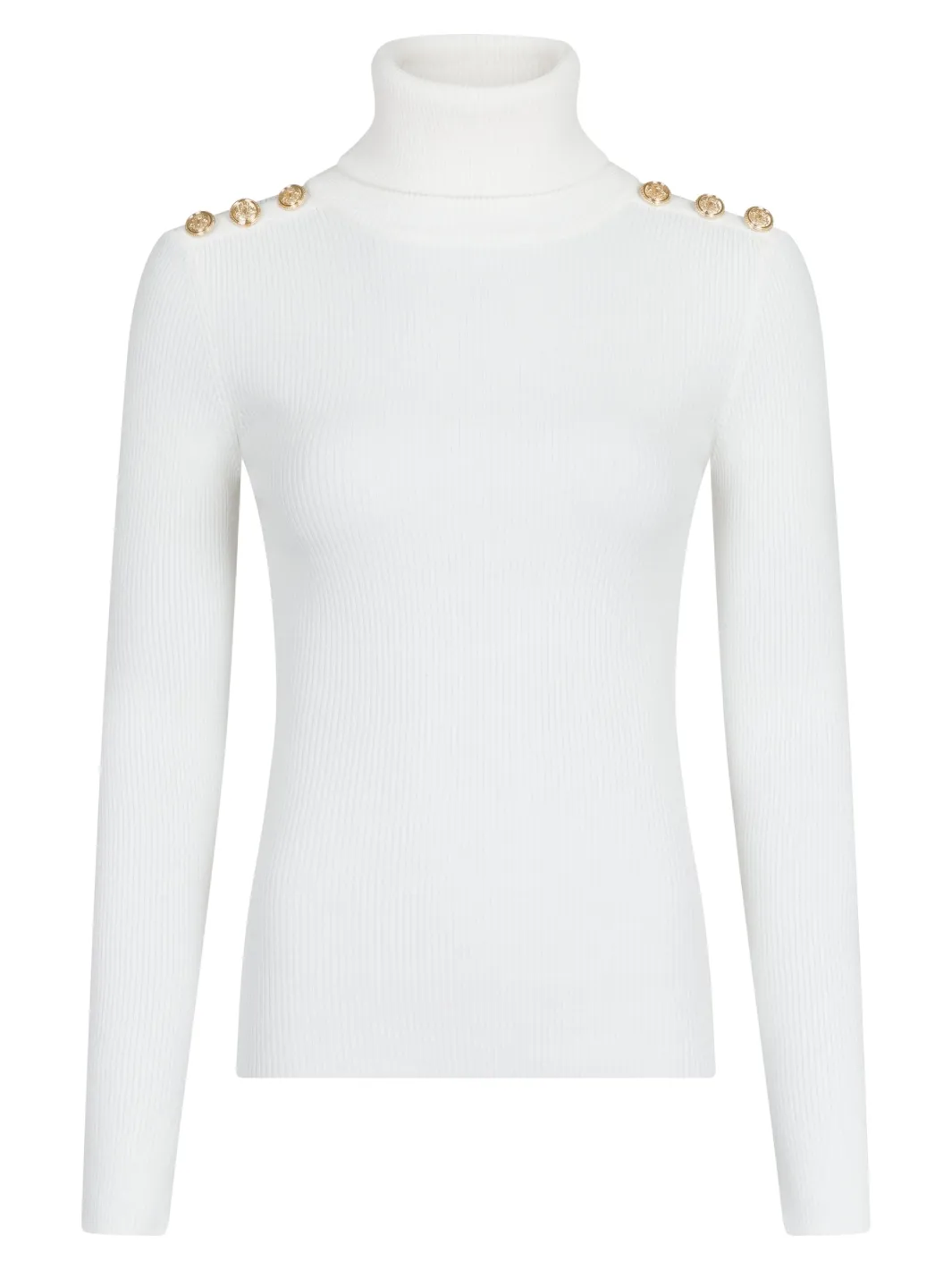 Clearance Gold Button Knit Roll Blouse Bluser & Skjorter