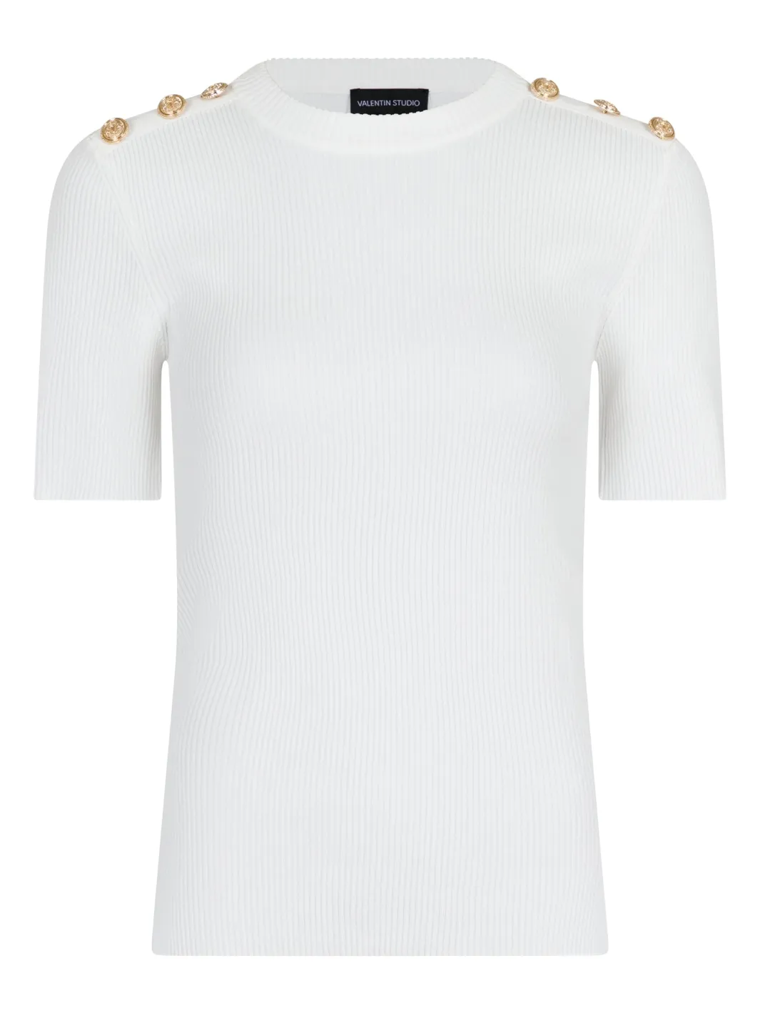 Clearance Gold Button Knit T-shirt T-Shirts & Toppe