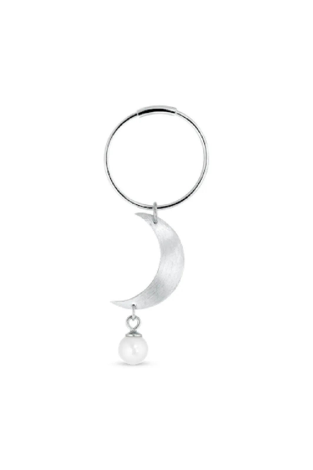 Jane Kønig Øreringe<Half Moon Creole with pearl
