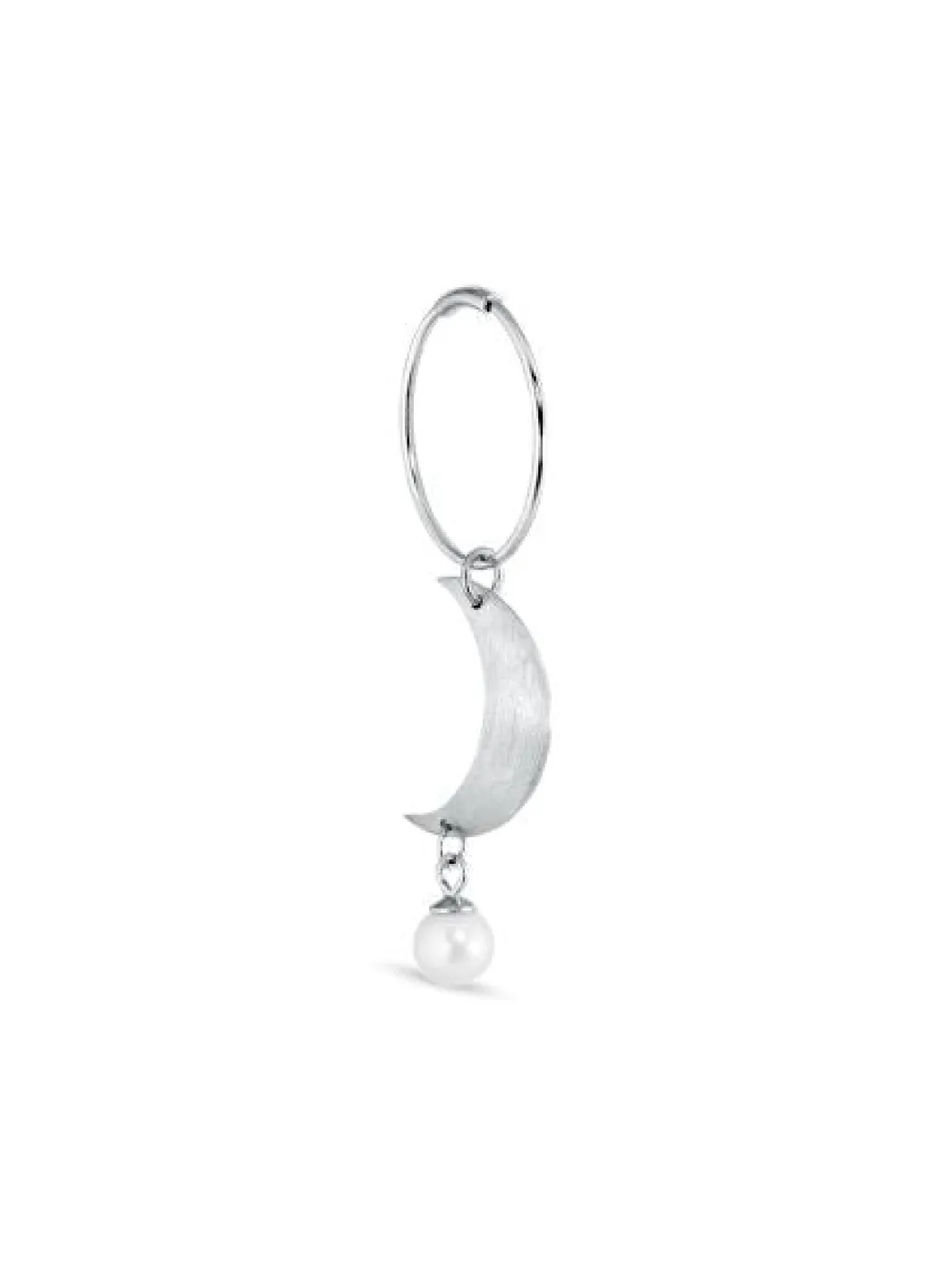 Jane Kønig Øreringe<Half Moon Creole with pearl