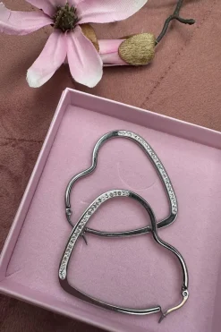 Mellow Moon Øreringe<Heart Hoop Stone