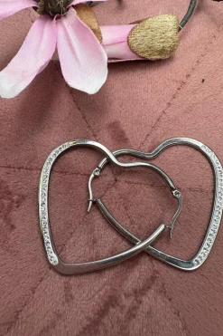 Mellow Moon Øreringe<Heart Hoop Stone