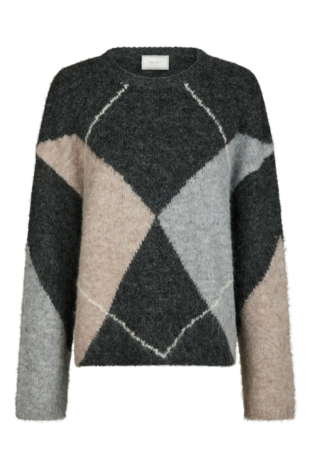 Inga Check Fluff Knit Blouse 165205 Strik|Bluser & Skjorter