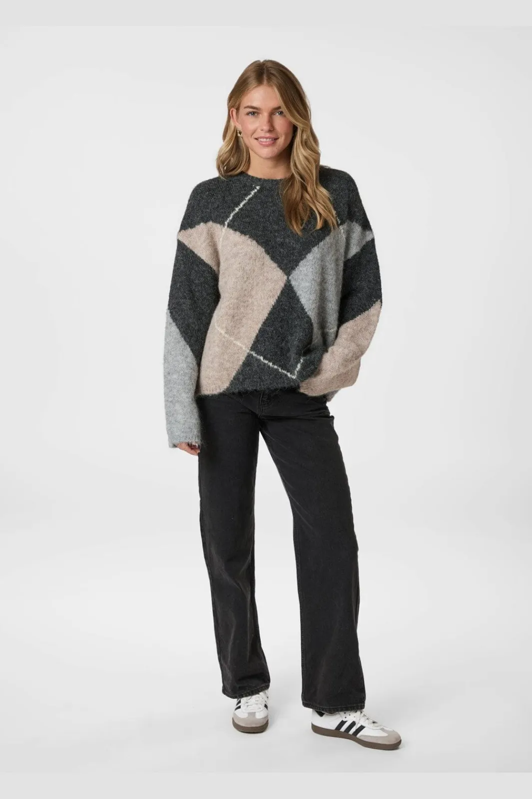 Inga Check Fluff Knit Blouse 165205 Strik|Bluser & Skjorter