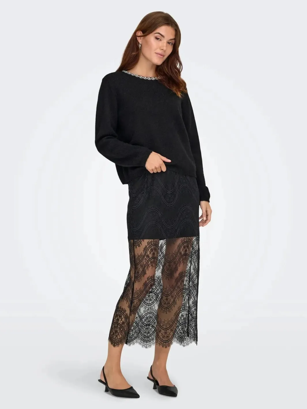 New alva Life L/S Embellish Pullover Knt Bluser & Skjorter|Strik