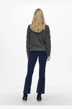 Hot andrea L/S Zip Cable Pullove Knt Bluser & Skjorter|Strik