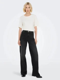 JDY Bukser, Jeans & Leggings<felina-Fina Wide Blk Jeansdnm