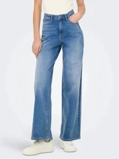Clearance felina-Fina Wide Med Blue Bukser, Jeans & Leggings