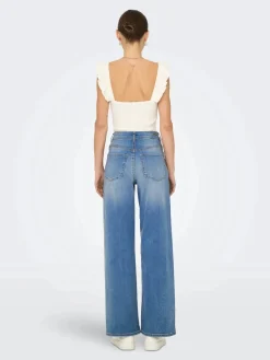 Clearance felina-Fina Wide Med Blue Bukser, Jeans & Leggings