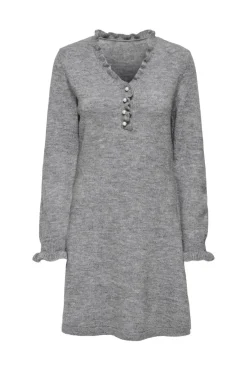 JDY Kjoler<letty L/S V-Neck Frill Dress Knt