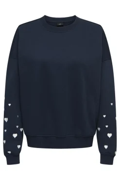 Hot mesa L/S O-Neck Emb Sweat Sweatsæt & Comfy Wear|Bluser & Skjorter