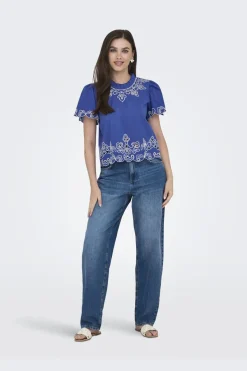 JDY T-Shirts & Toppe<vera S/S Embroidery Top