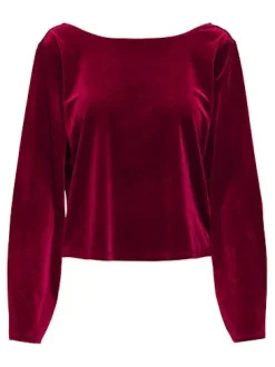 Clearance victory L/S Velvet Bow Top Bluser & Skjorter