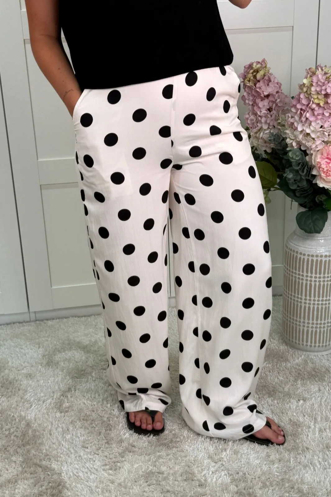 Sale Juliana Wide Dot Pants Bukser, Jeans & Leggings