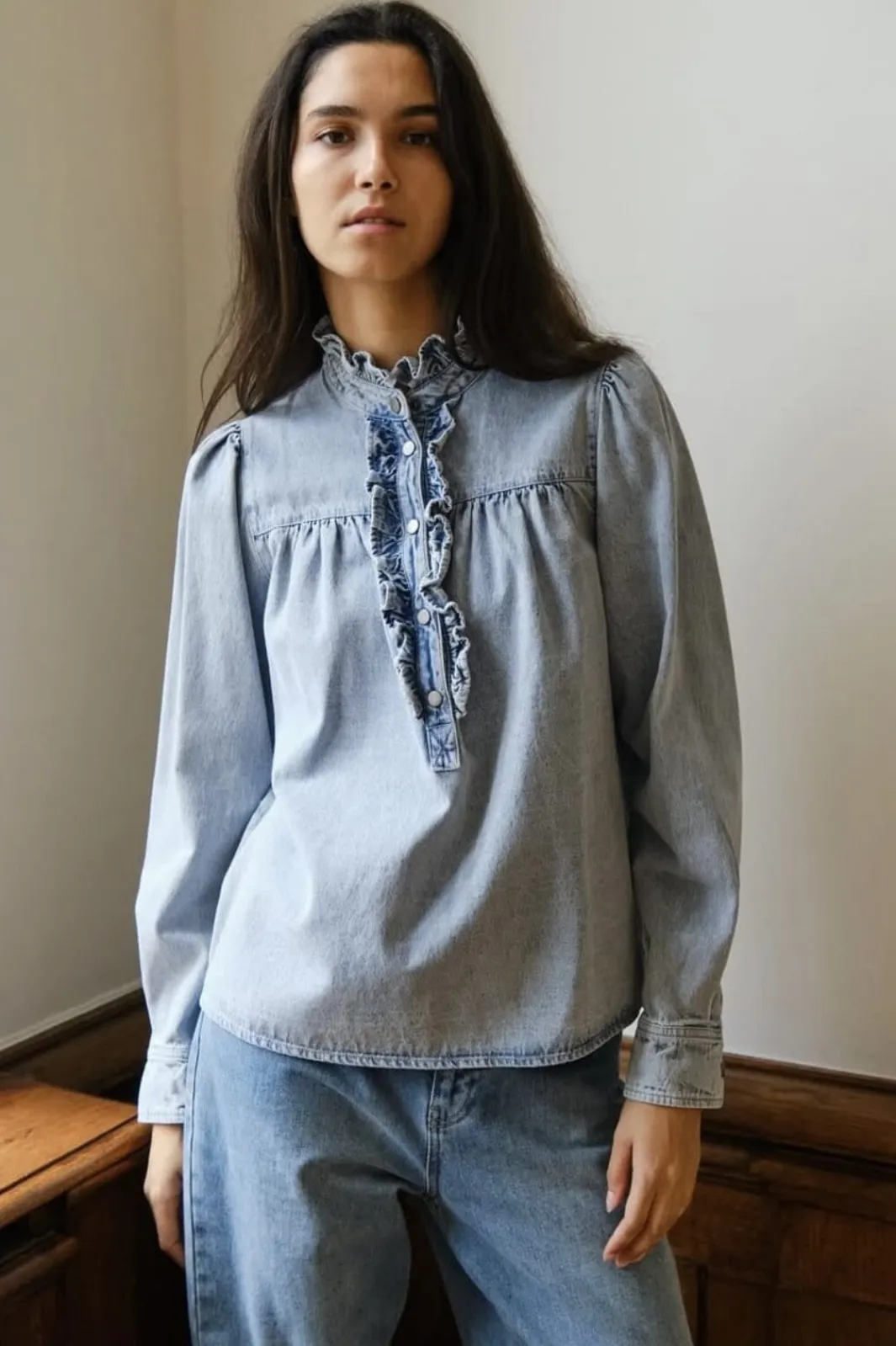 New Justine Denim Shirt 161903 Bluser & Skjorter