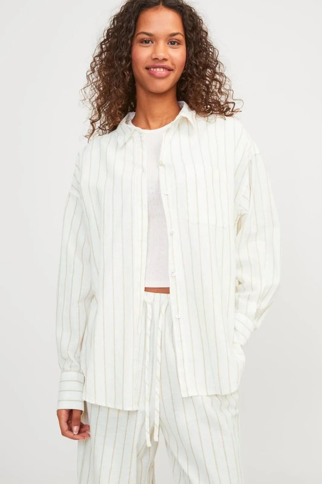 New Jxjamie Ls Rlx Linen Blend Shirt Sn Bluser & Skjorter