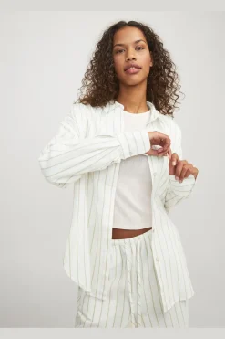 New Jxjamie Ls Rlx Linen Blend Shirt Sn Bluser & Skjorter