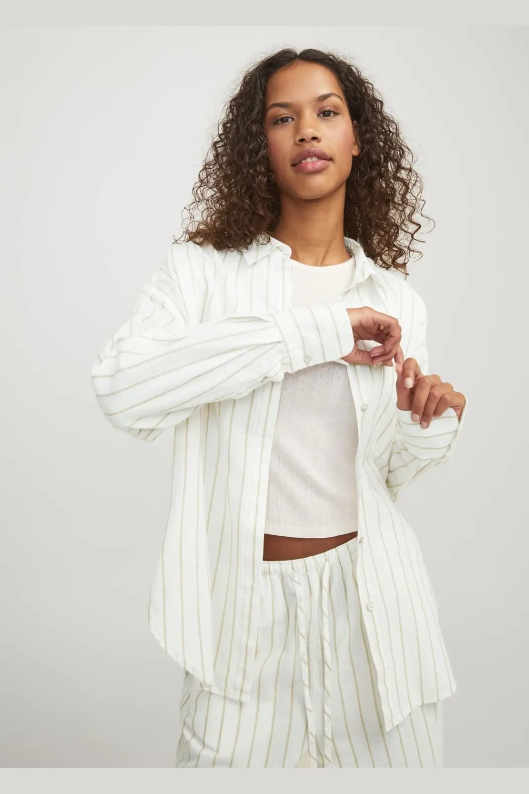 New Jxjamie Ls Rlx Linen Blend Shirt Sn Bluser & Skjorter
