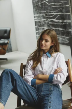Clearance Karinacc Stripe Mix Shirt 45006 Bluser & Skjorter|Ammevenligt Tøj