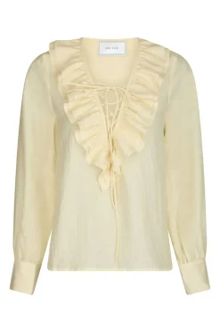 Neo Noir Bluser & Skjorter<Katarina Crepe Ruffle Blouse 166497