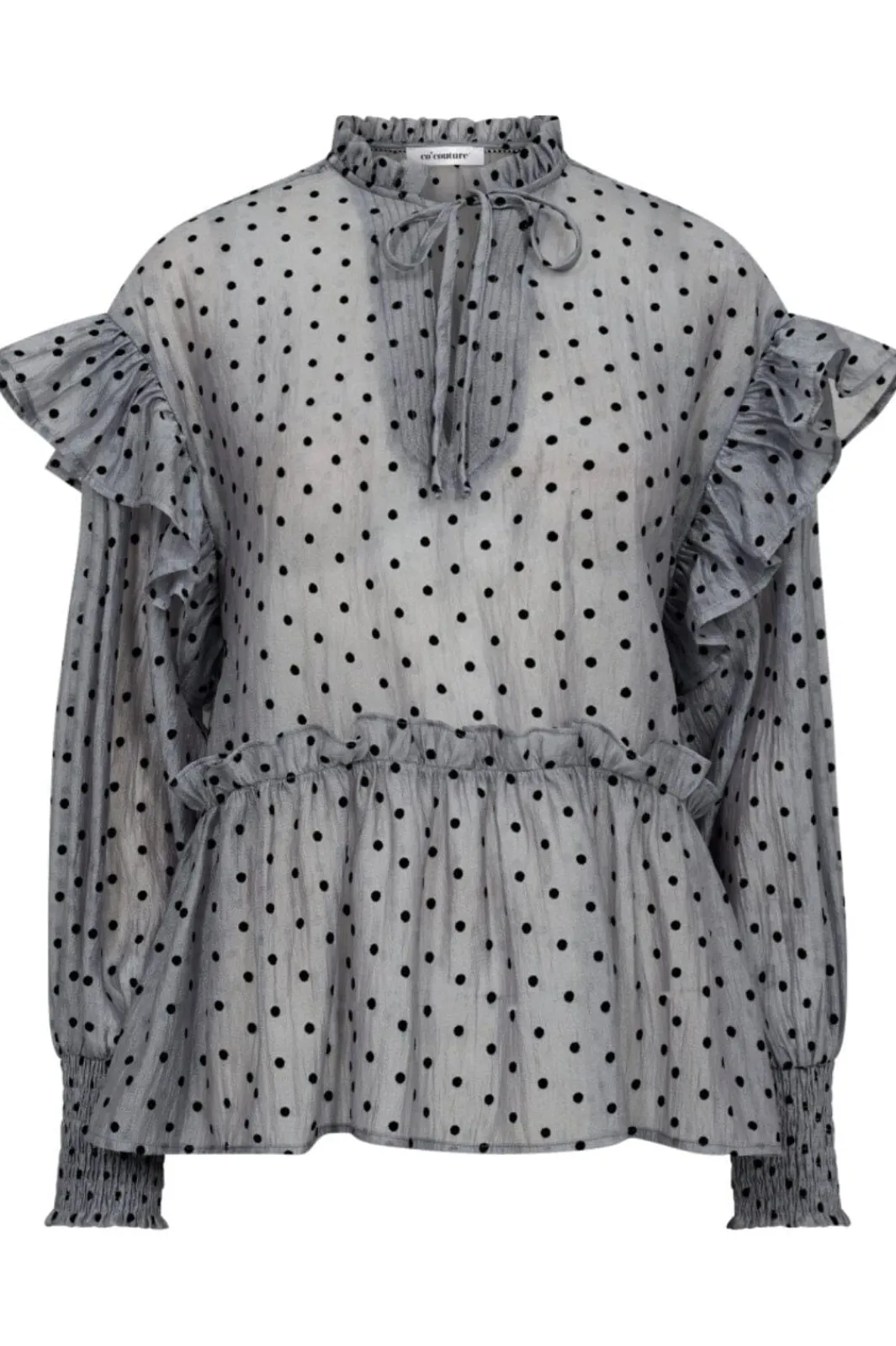 Co´Couture Bluser & Skjorter<Katinkacc Dot V-Frill Blouse 35560