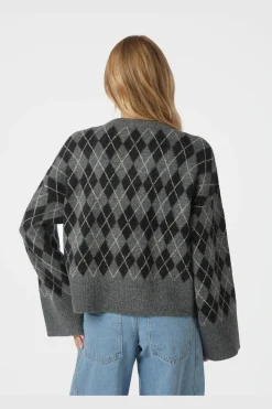 Neo Noir Strik|Bluser & Skjorter<Kick Check Knit Blouse 165204