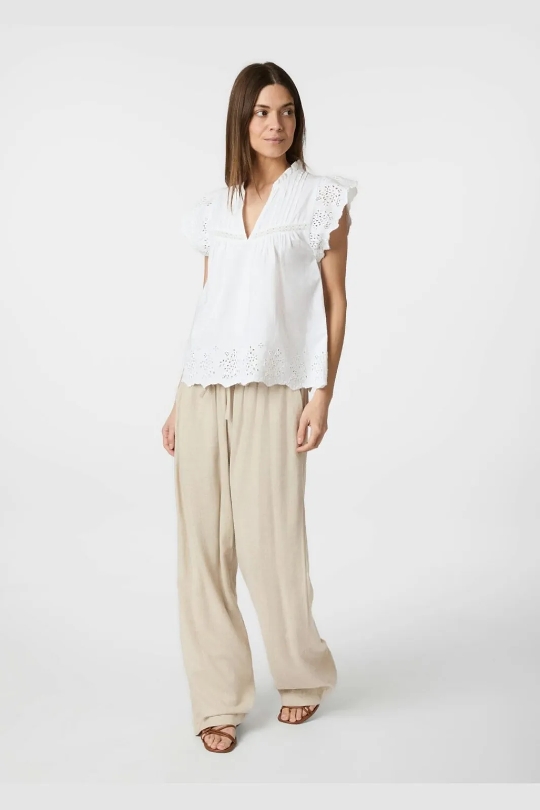 Clearance Kyoti Embroidery Top 165109 T-Shirts & Toppe