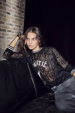 Haute L'Amitié Bluser & Skjorter<Lace Ls Football Blouse HL10471