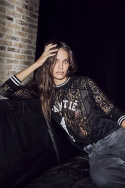 Haute L'Amitié Bluser & Skjorter<Lace Ls Football Blouse HL10471