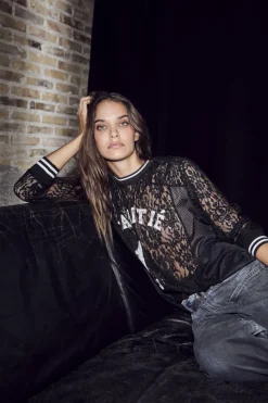 Haute L'Amitié Bluser & Skjorter<Lace Ls Football Blouse HL10471