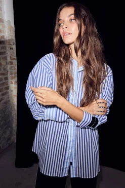 Online Lark Mix Stripe Shirt HL10480 Bluser & Skjorter|Ammevenligt Tøj