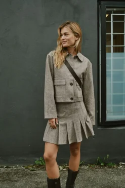 Neo Noir Sæt 🛍️|Nederdele<Laurina Herringbone Skirt 165879