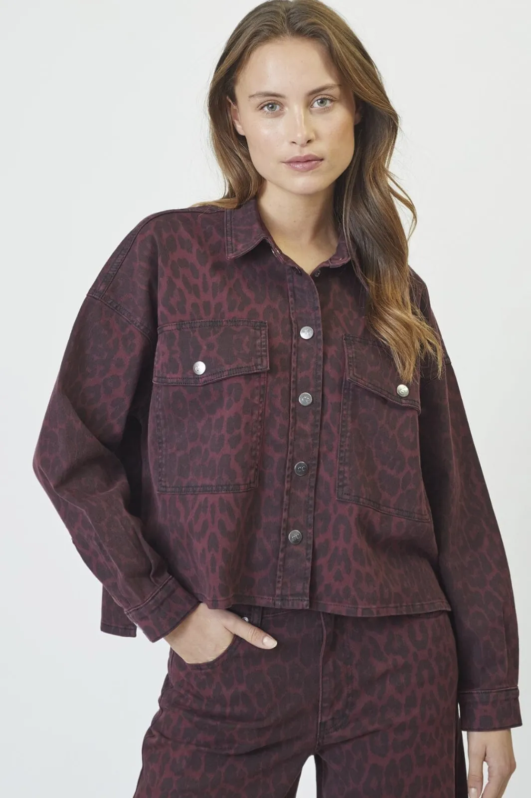 Clearance Leocc Denim Crop Shirt 35931 Bluser & Skjorter