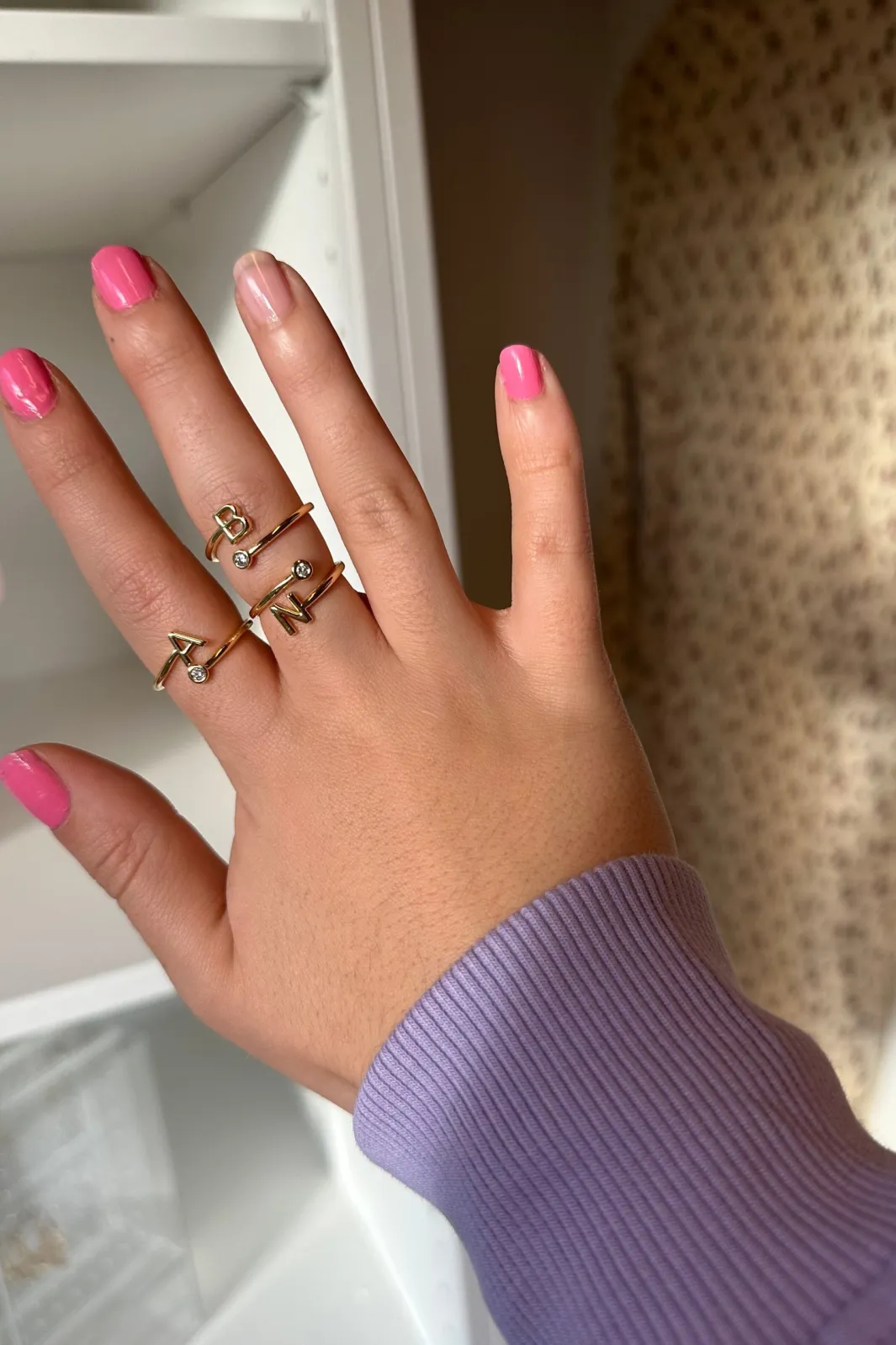 Mellow Moon Ringe<Letter Stone Ring